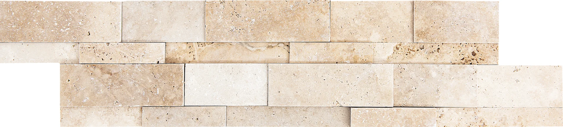 Latte Honed Unfilled Travertine 3D Ledger