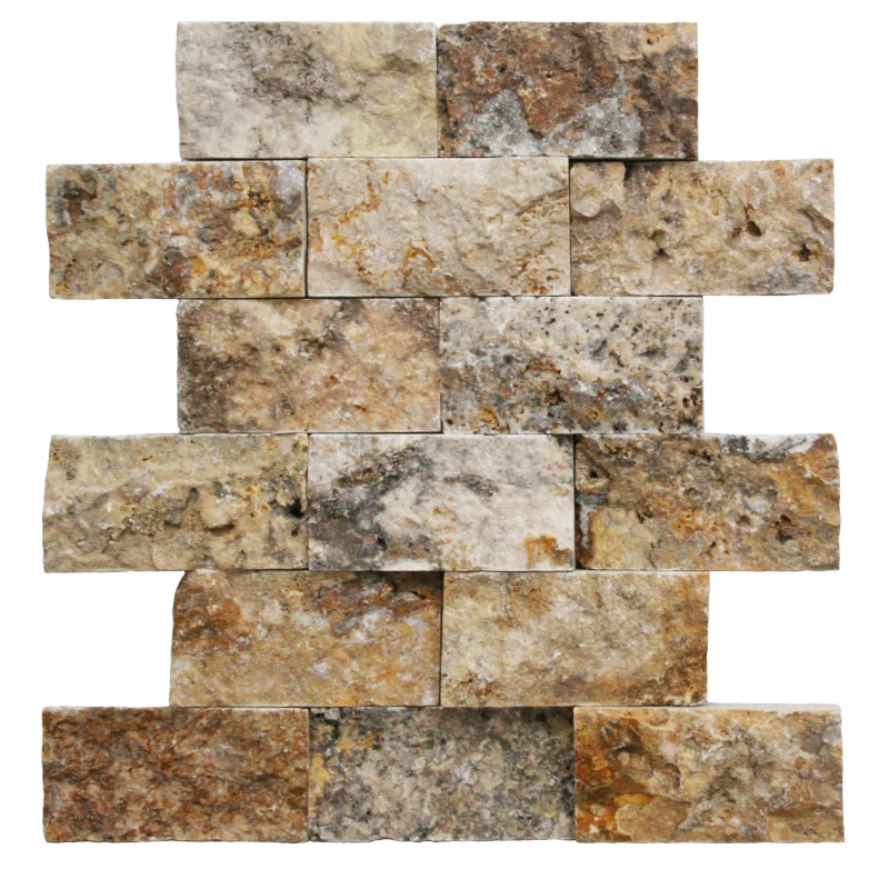 Scabos Splitface Travertine Mosaic